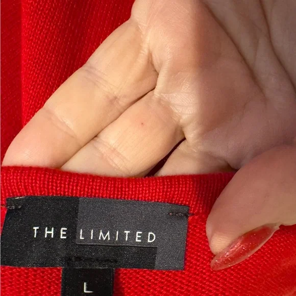 NWT      The Limited Red/Navy Plaid Sweater  LARGE   #4 - Picture 8 of 10